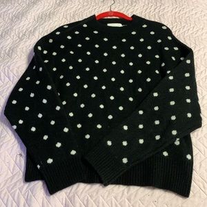 Womens black with white polka dots sweater